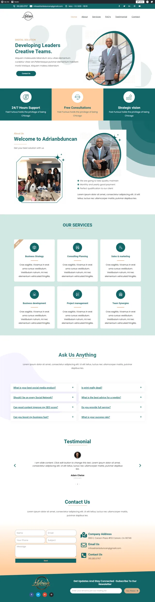 Adrian B Duncan — web design screenshot