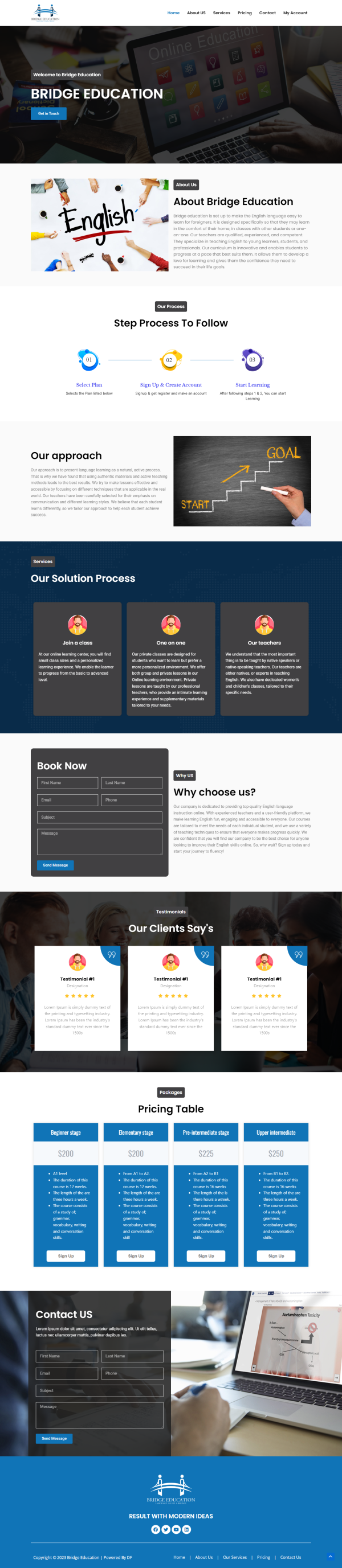 Bridge Education — web design screenshot