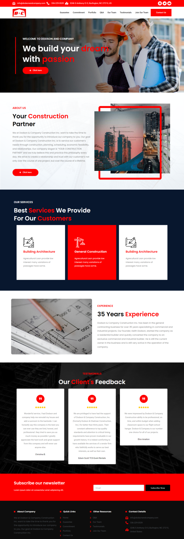 Dodson & Company — web design screenshot