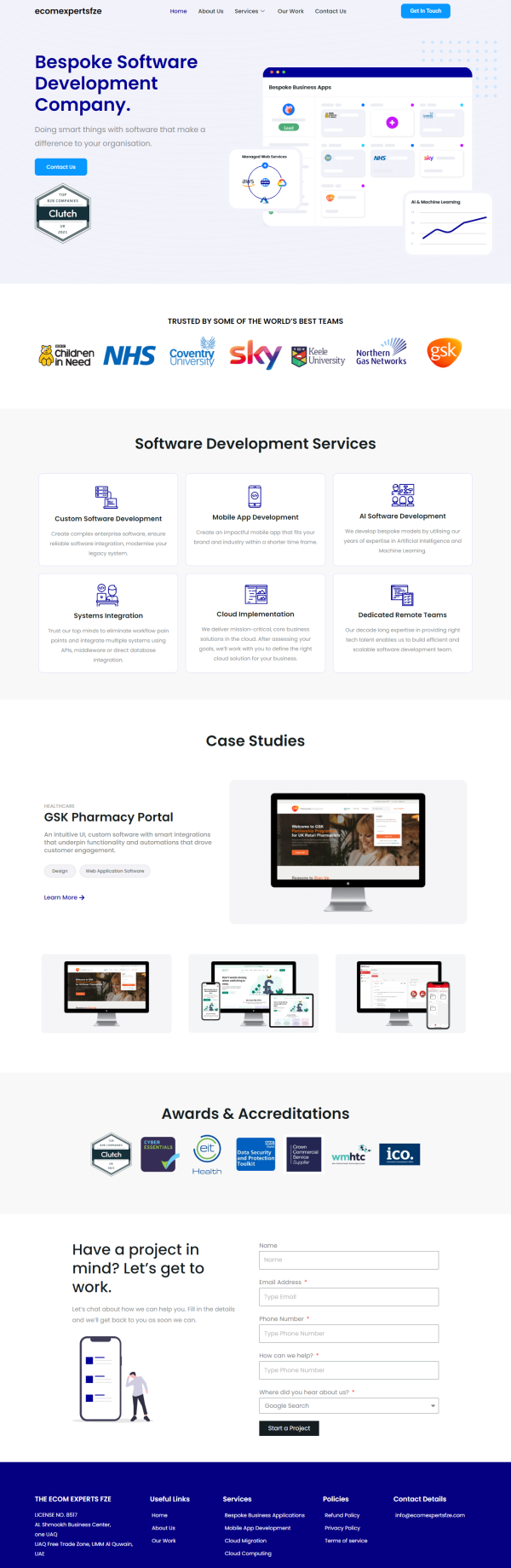 Ecom Experts FZE — web design screenshot