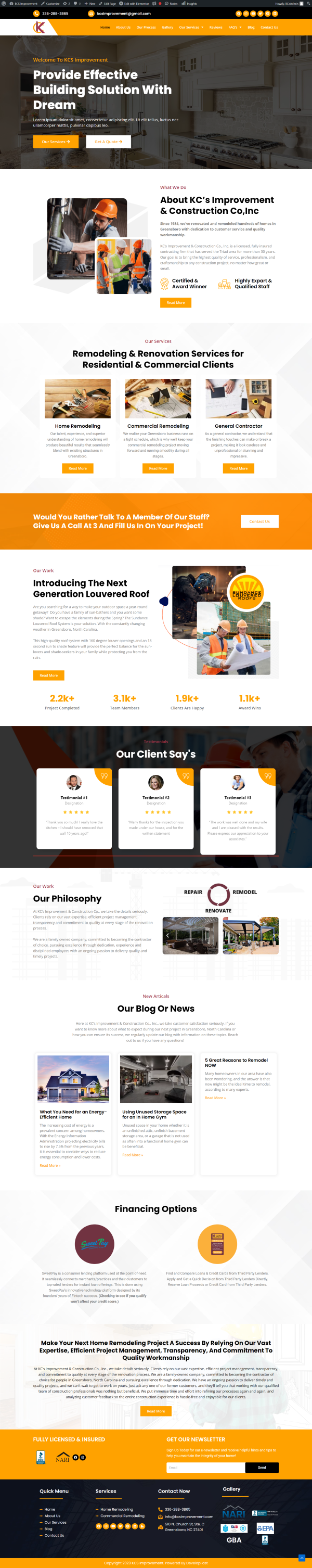 KCS Improvement — web design screenshot