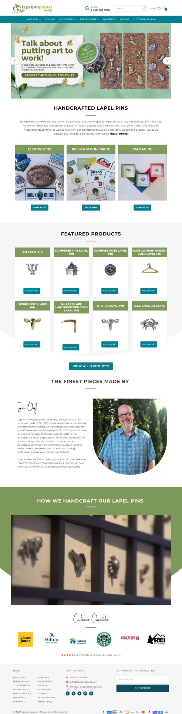 Lapel Pin Planet — web design screenshot