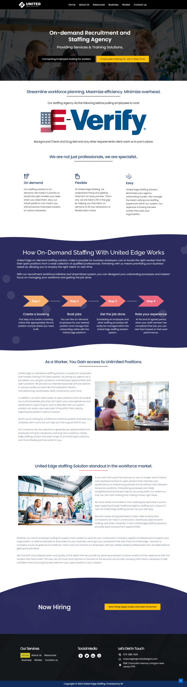 United Edge Staffing — web design screenshot